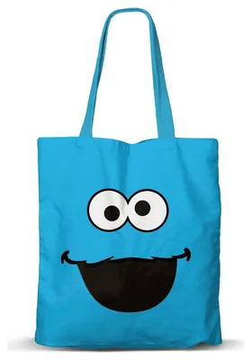 Productafbeelding van Sesamstraat boodschappentas met het gezicht van Cookie Monster