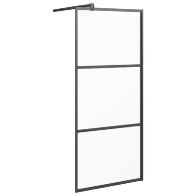 Produktbild von vidaXL Duschwand für Walk-In Dusche 80x195 cm ESG Mattiert Schwarz