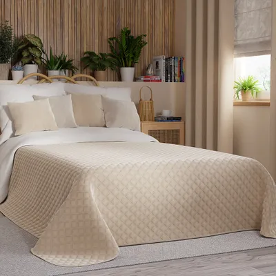 Immagine prodotto di MARKIZETA VELVI Copriletto decorativo, dimensioni 220x240 cm, colore 003 beige chiaro VELVI0/NAP/003/220240/1