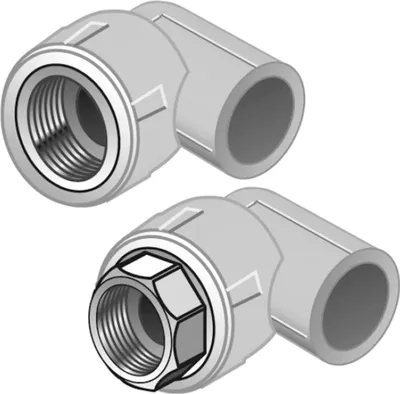 Produktbild von KE Kelit KE23, KELEN, PP-RCT, Übergangswinkel 90°, mit IG, 25x3/4", 1 Stk.