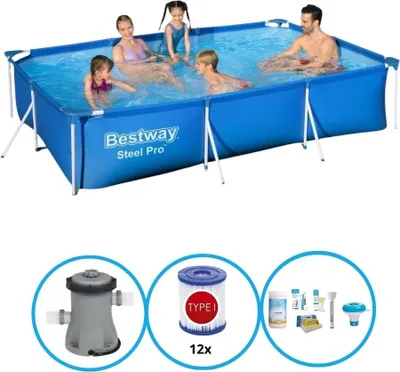 Produktbild von Bestway Pool Steel Pro 300x201x66 cm - Mit Zubehör