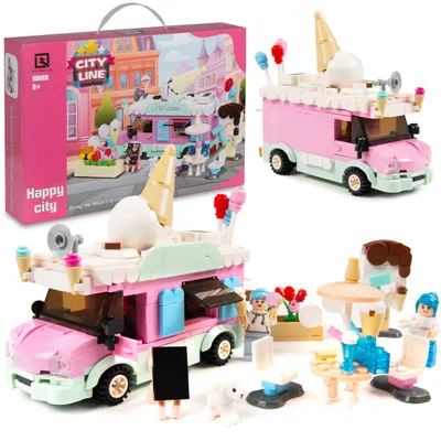 Produktbild von COIL Bausteinset, Bauklötze, Baukasten, Kompatible Blöcke Spielbauklötze, Eisdiele/ Floristen, ab 6 Jahren, 510 St.