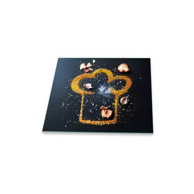 Produktbild von Herdabdeckplatte Glaskeramik 1 teilig 60x52 Gewürze Braun Abdeckung Glas Spritzschutz