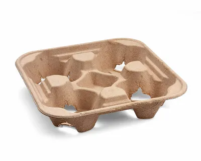 Produktbild von 100x Getränkehalter Tragetablett Becherhalter 4 Becher Coffee to Go 22x22cm