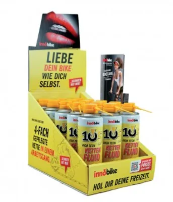 Obrázok produktu pre Pultový displej Topseller 105 Innobike 15x105HighTech chain fluid300ml+15 letákov