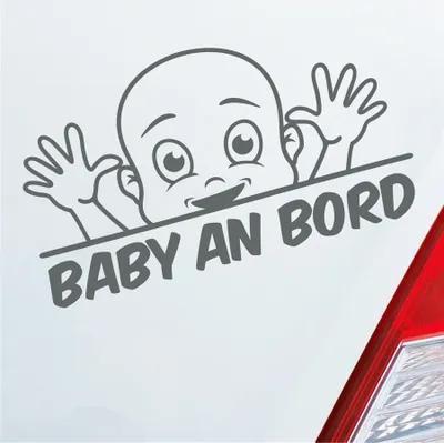 Produktbild von Auto Aufkleber Baby an Bord on Tour Lustig 22x12 cm Grau Sticker Heckscheibenaufkleber