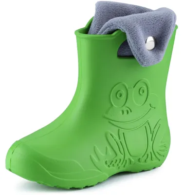 Produktbild von Ladeheid Eva Kinder Jungen Mädchen Gummistiefel Regenschuhe gefüttert LA-CA-04 (Grün/Grau, 26/27 EU)