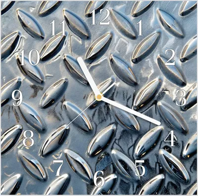 Produktbild von Wanduhr aus Glas mit Motiv Riffelblechmuster- 30 x 30 cm - inkl. Aufhängesystem