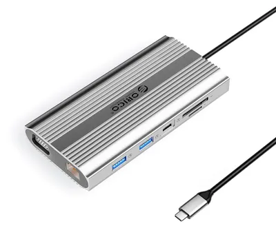 Produktbild von Orico XDR 12-in-1 USB-C Dockingstation mit USB-A, USB-C, HDMI 4K