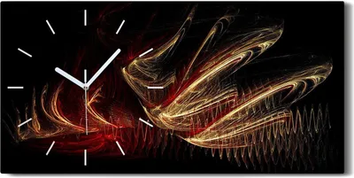 Produktbild von Wanduhr Leinwand Bild Uhr Geräuschlos 60x30 abstrakte fraktale Malerei - weiße Hände