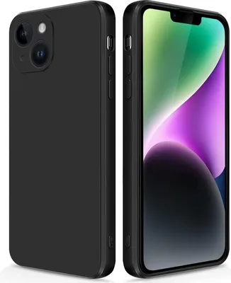 Image de Coque silicone fine pour iPhone 14 Plus silicone souple liquide, mat, résistant aux rayures noir