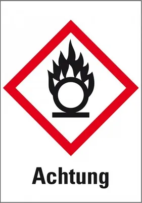Produktbild von Dreifke® Aufkleber I Gefahrensymbol Flamme über Kreis GHS 03, Achtung, Folie,...