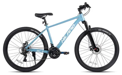 Immagine prodotto di Mountain bike da donna e da uomo - 26" (66 cm) - MTB - 21 velocità - Telaio in alluminio - Forcella anteriore in acciaio - Freni a disco meccanici anteriori e posteriori - Colore: blu