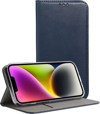 Produktbild von Smart Magneto Buch Tasche Hülle Magnet Standfunktion kompatibel mit iPhone 14 Blau