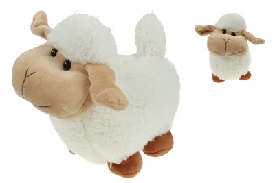 Produktbild von Plüsch Kuscheltier Plüschschaf stehend in weiß-braun H: 20cm , Kinder Geschenk kuscheln Begleiter