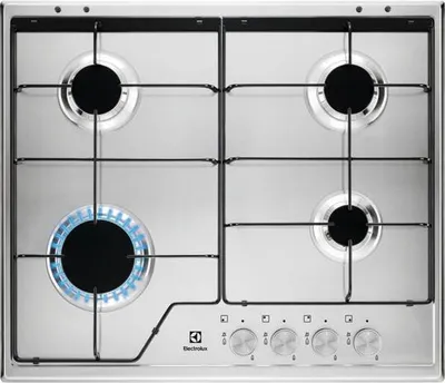 Obrázek produktu pro Electrolux KGS6424SX, Nerezová ocel, Vestavěné, 60 cm, Plynový, Nerezová ocel, 4 zóna/zón