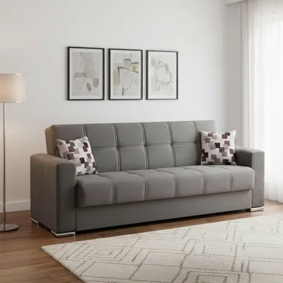 Immagine prodotto di Dmora Divano Letto 3 Posti Arbano 85x226 cm Nero, Contenitore Reclinabile
