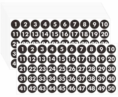 Immagine prodotto di Solidchoice - Set di 750 adesivi rotondi neri con numeri da 1 a 50