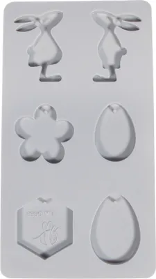 Produktbild von Silikon Gießform Osterfreunde + Biene, 26x14,5x1cm, 6 Formen, Box 1Stück