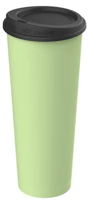 Produktbild von Mehrweg-Kaffeebecher grün/schwarz, 100% recycelbar, mikrowellen- & spülmaschinengeeignet