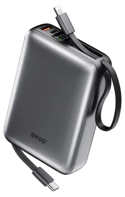 Zdjęcie produktu dla Powerbank BWOO P73 20000 mAh 22.5W z 2 wbudowanymi kablami