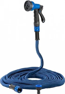 Imagen del producto de Manguera extensible Strend Pro Garden Flexi, 14,6-30 m, conexiones G1/2" y G3/4", con pistola de riego