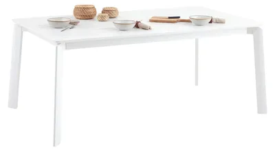 Produktbild von Gartentisch VERANO ausziehbar mit Butterflysystem, 180 - 260 x 75 x 103 cm, weiß, Aluminium - wetterfest, stabil - Terassentisch, Balkontisch