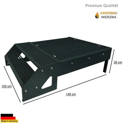 Produktbild von Podesttreppe Stahltreppe 2 Stufen Freistehend Höhe 38 cm inklusive Podest 100x100cm ohne Geländer Anthrazit Ausrichtung Treppe Links oder Rechts