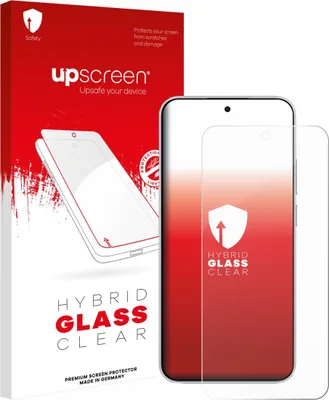 Product packaging and a screen protector for a smartphone.
