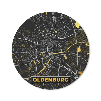 Produktbild von MuchoWow® Mauspad Mousepad Deutschland - Gold - Stadtplan - Karte - Oldenburg 20x20 cm - Mousepads - Maus Mat - Pad - Mausunterlage - Schreibtischmatte