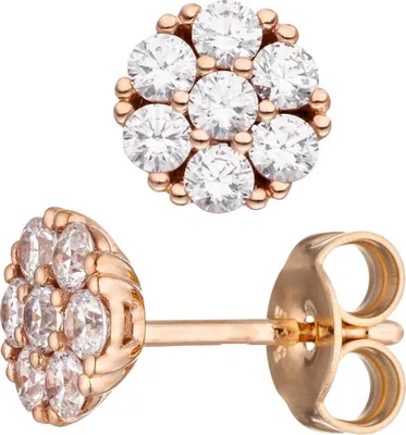 Produktbild von Paar Ohrstecker aus 333 Gold Rotgold mit Zirkonia weiß Ohrringe Ohrschmuck Damen
