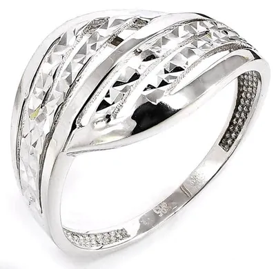 Produktbild von Goldring 14K Weißgold Glare580 Ringgröße 64 Bandbreite 0,2 cm Oberseite 1,4 cm 3,09 g