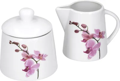 Zdjęcie produktu dla Zestaw uzupełniający do kawy dzbanek na mleko i cukiernica Kyoto Orchid