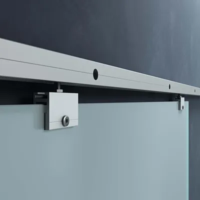 Produktbild von Mai & Mai Glasschiebetür komplettset Amalfi in Vollsatiniert, Griffart: Stangengriff, BxH: 77,5x205cm, 15 mm Wandabstand, 8mm ESG-Sicherheitsglas