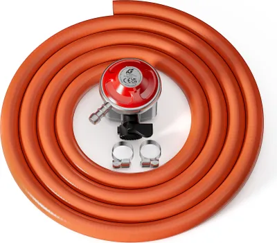 Produktbild von Wiltec Druckminderer 37 mbar 1,5 m Schlauch für UK, Gasdruckregler für konstanten Gasdruck, Gasregler mit Gasschlauch, Druckregler für Gasflaschen