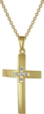trendor 39018 Halskette mit Kreuz Gold auf Silber 1