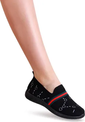Produktbild von topschuhe24 2358 Damen Print Light Slipper Halbschuhe, Farbe:Schwarz, Größe:36 EU