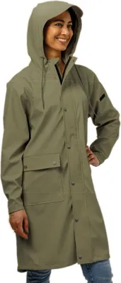 Produktbild von Mirage Regenmantel Niederschlag Trenchcoat - Größe S - Hergestellt aus Polyester weicher Berührung - Olivengrün