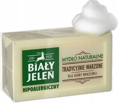 Produktbild von Natürliches hypoallergenes Seifenstück Biały Jeleń 150 g