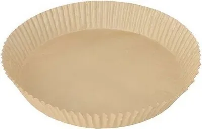 Produktbild von 100x Backpapierzuschnitte für Heißluftfritteusen Mikrowelle Backofen Ø23cm x 4,5cm braun