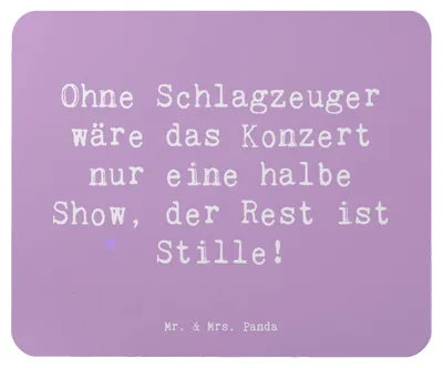 Produktbild von Mr. & Mrs. Panda Mouse Pad Spruch Schlagzeug Konzert - Lavendeltraum - Geschenk, Mousepad, Mauspad, Band, Musik, Instrument, Spielen lernen, laptop, Präsenz, pc, Energie