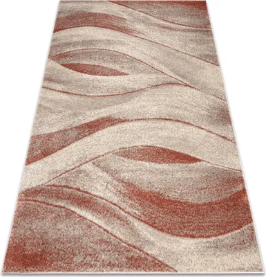 Image de Tapis FUSION 1617 crème / terre cuite - Vagues, moderne, abstrait beige 120x170 cm