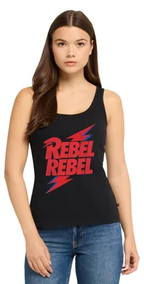 Produktbild von Spreadshirt David Bowie Rebel Rebel Mit Blitz Frauen Premium Tank Top, XXL, Schwarz