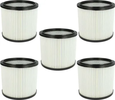 Produktbild von vhbw 5x Faltenfilter kompatibel mit Parkside PNTS 30/8 E, 30/7 E, 30/9(E/S), 30/9, 30/7, 30/7(E/S), 30/8, 30/8(E/S) Staubsauger - Patronenfilter Weiß