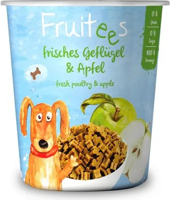 Produktbild von Fruitees frisches Geflügel & Apfel, Leckerli, Hund, Adult, Geflügel, 200 g, Zuckerfrei