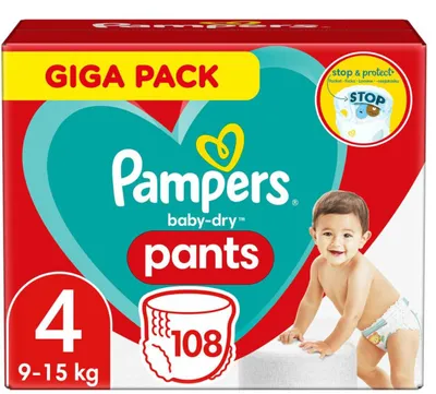 Produktbild von Pampers Baby-dry – Windelhosen – 108 Stück – Größe 4 (9–15 kg)