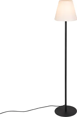 Produktbild von Qazqa Modern außen Stehleuchte, Stehlampe für den Garten - Virginia Fl - Schwarz, max. 23W, Geeignet für LED, 150cm, IP44