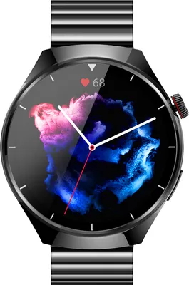Image de INF Montre connectée, appels Bluetooth, fréquence cardiaque et tension artérielle Noir + Acier Noir