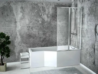 Image de Baignoire asymétrique - 150 x 75 cm - Gauche - sans Habillage - avec Pieds - Vidage Chrome - INTEGRA