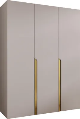 Produktbild von MIRJAN24 Kleiderschrank Mila 1 150, Schlafzimmer, Kleiderschrank, mit drei Drehturen und mit zwei Kleiderstange, Modern, Garderobenschrank (Farbe: Cashmere + Gold)